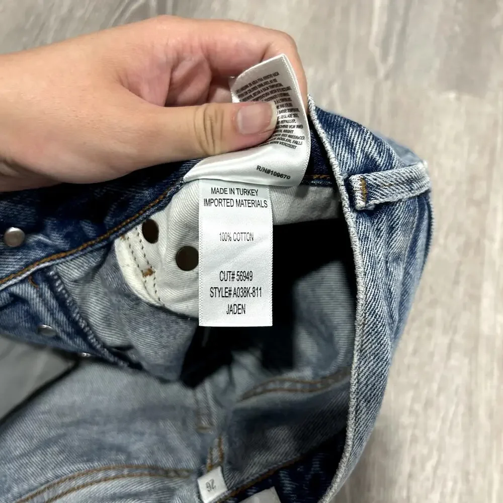 AGOLDE Jaden Surreal High-Rise Denim Cut Off Shorts Size 26